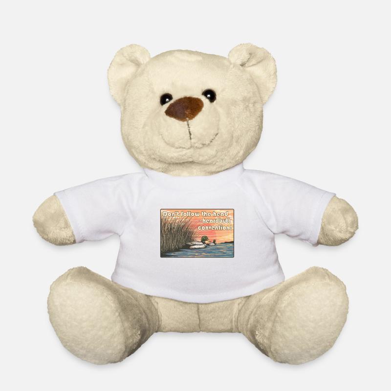 Don't Follow the Herd - Rebellious Duck Sunset - Teddy Bear - white