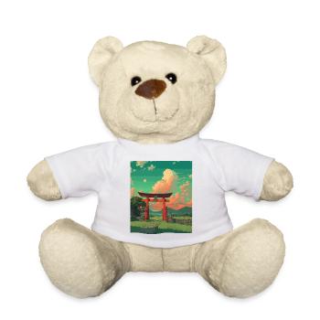 Serene Torii Gate Sunset Scene - Teddy Bear - white - Front