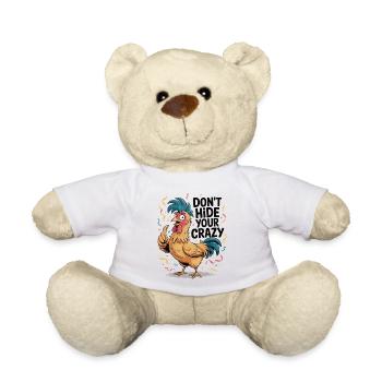 Drôle de poulet dire chemise - Nounours - blanc - Devant