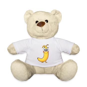 Banane ludique avec de grands yeux - Nounours - blanc - Devant