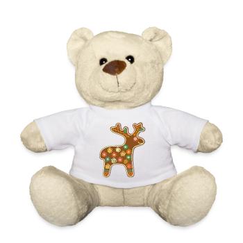 Süßes Lebkuchen Rentier Weihnachten Advent Keks - Teddy - Weiß - Vorne