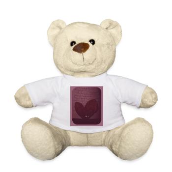 Heart of Leaves in Moonlight - Teddy Bear - white - Front