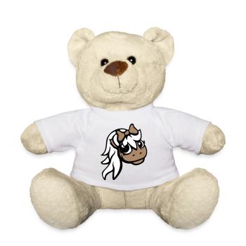 cheval fille femme mignonne jolie femme arc - Nounours - blanc - Devant