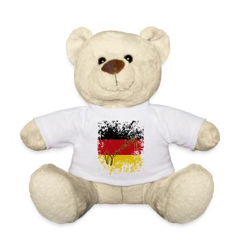 Grunge-deutsche Flagge, ich liebe Deutschland - Teddy - Weiß - Vorne