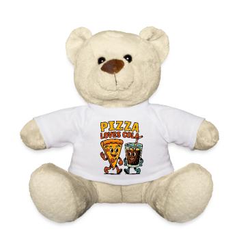 Pizza und Cola Happy Duo Design - Teddy - Weiß - Vorne