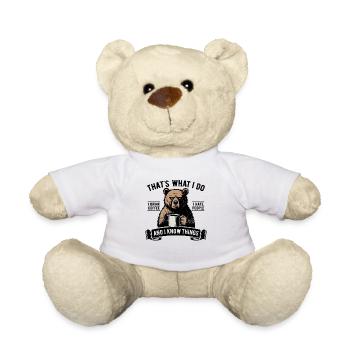 I drink coffee, I hate people and I know things - Teddy - Weiß - Vorne