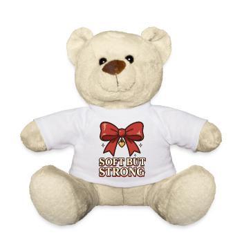 Soft but Strong – Rote Schleife - Teddy - Weiß - Vorne