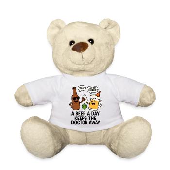 Feierlicher Bier- und Hopfen-Charme - Teddy - Weiß - Vorne