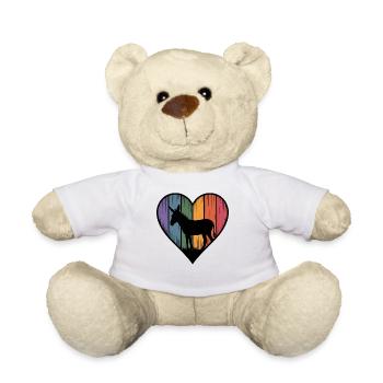 Colorful Donkey Heart - Teddy Bear - white - Front