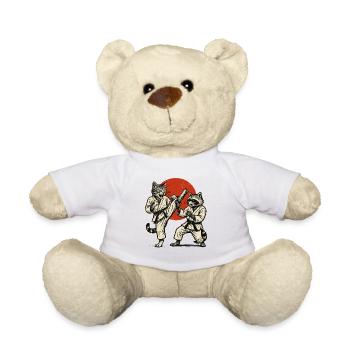 Karaté Judo, arts martiaux japonais Chat Raton laveur - Nounours - blanc - Devant
