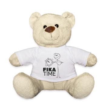 Chronomètre minimaliste avec heure Fika - Nounours - blanc - Devant