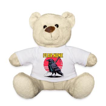 Samurai Raven Fear None Design - Teddy - Weiß - Vorne