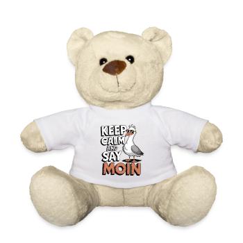 Keep Calm and Say Moin – Coole Möwe - Teddy - Weiß - Vorne