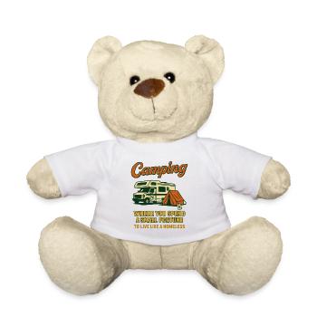 Camping Lustig Wo Man Ein Kleines Vermögen Ausgibt - Teddy - Weiß - Vorne