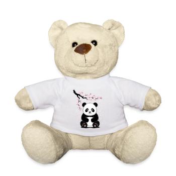 Panda, Panda Ours, Japonais, Cerisier en fleurs - Nounours - blanc - Devant