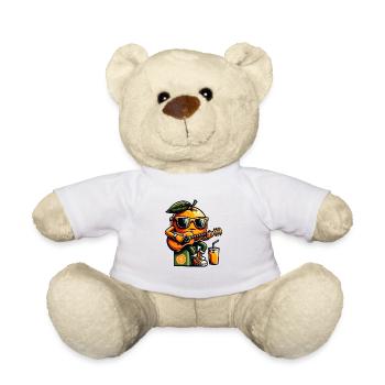 Orange Mit Gitarre Sommer Vibes Musik - Teddy - Weiß - Vorne