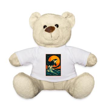 Sunset Orca, Love Ocean Animals  - Teddy Bear - white - Front