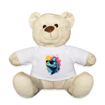 Cooles Chamäleon mit Sonnenbrille - Teddy - Weiß - Vorne