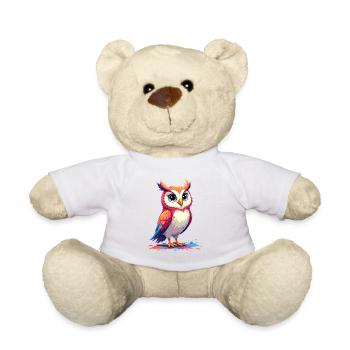 Verspielte bunte Eule Illustration - Teddy - Weiß - Vorne