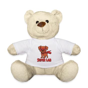 Super Lab – Labrador puppy as a hero - Teddy Bear - white - Front