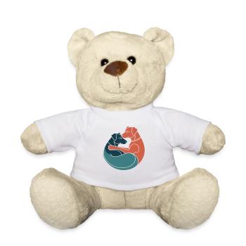 Motif de câlin de couple de chiens - Nounours - blanc - Devant