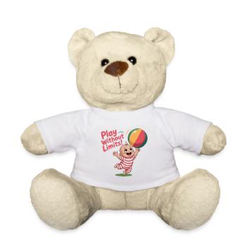 Playful Baby with Beach Ball Design - Teddy Bear - white - Front
