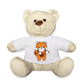 Red Panda Happy Halloween Pumpkin Ghost Costume - Teddy Bear - white - Front