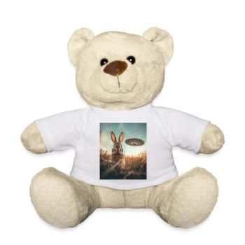 Hase Selfie mit UFO - Teddy - Weiß - Vorne