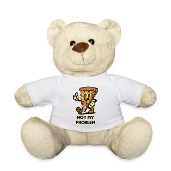 Pizza Party Humor Motivational Motif - Teddy Bear - white - Front