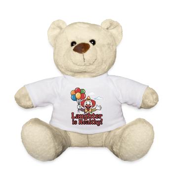 Vintage Zirkusclown Lachen T-Shirt - Teddy - Weiß - Vorne
