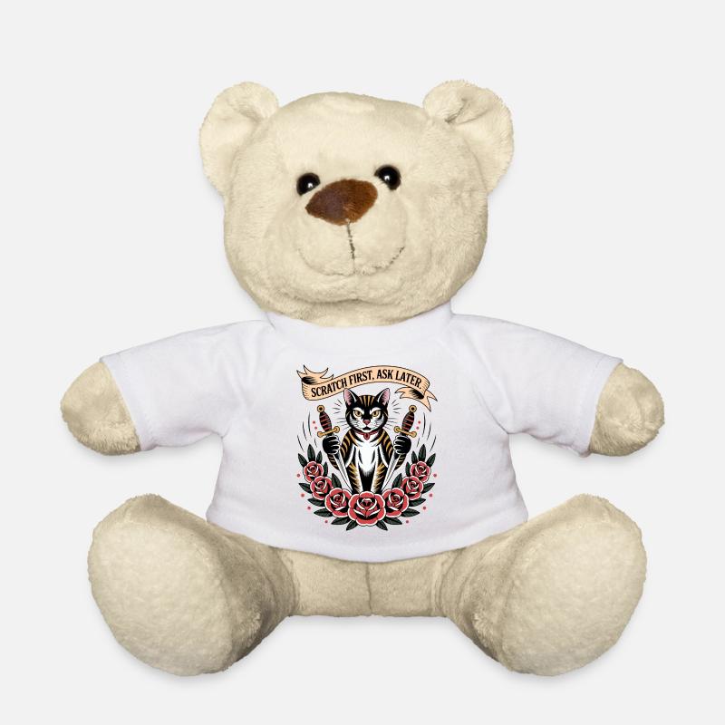 Scratch First Cat - Teddy Bear - white