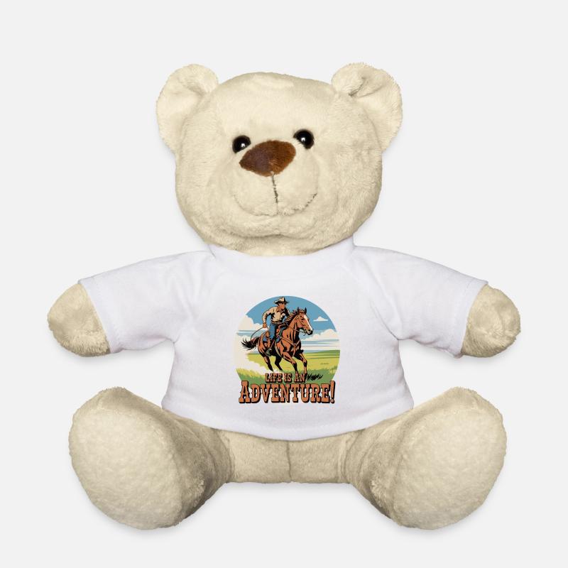 Wild West Cowboy Adventure Design - Teddy Bear - white