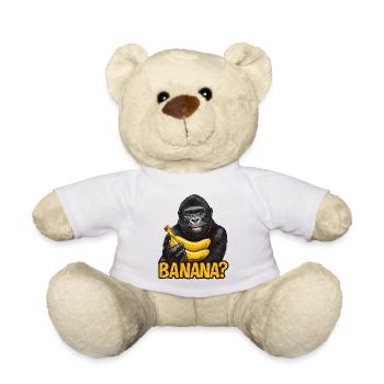 Gorilla mit Bananen - Teddy - Weiß - Vorne