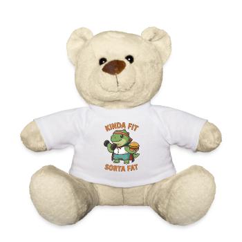 Kinda Fit Sorta Fat Funny Gym Cute Hippo Retro - Teddy - Weiß - Vorne