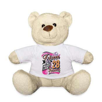 28e anniversaire de la Reine des femmes - Nounours - blanc - Devant