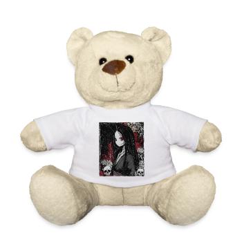 Fille d'anime d'horreur japonaise au look démoniaque - Nounours - blanc - Devant