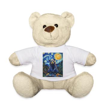 Bear Bears Van Gogh Style Starry Night - Teddy Bear - white - Front