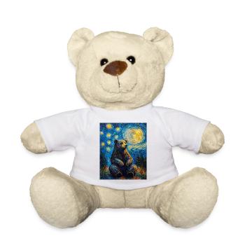 Bear Bears Van Gogh Style Starry Night - Teddy Bear - white - Front