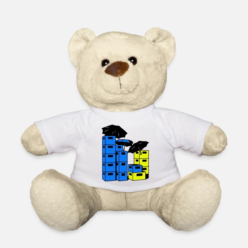 Beer crate art - Teddy Bear - white
