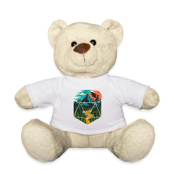 D20 Dice World Fantasy Universe Tabletop-Gamer-Kunst - Teddy - Weiß - Vorne