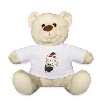 Cat Witch Potion Magic Design - Teddy Bear - white - Front