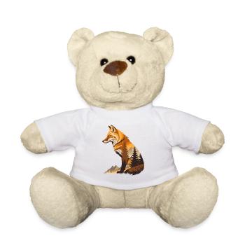 Waldlandschaft mit Fuchs Natur im Wald und Tiere - Teddy - Weiß - Vorne