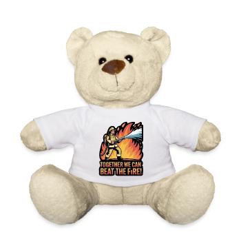 Firefighter Unity Inspirational Design - Teddy Bear - white - Front
