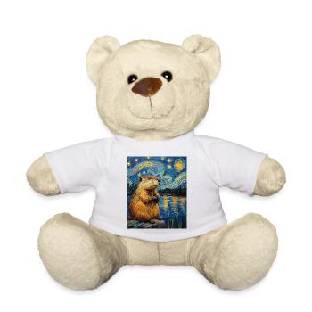 Bieber dans le style de Van Gogh, La Nuit étoilée - Nounours - blanc - Devant