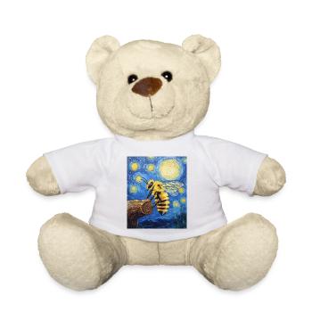 Bee Van Gogh Style Starry Night - Teddy Bear - white - Front