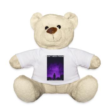 Je suis en retard, je m'en fiche, motif néon, téléphone sombre - Nounours - blanc - Devant