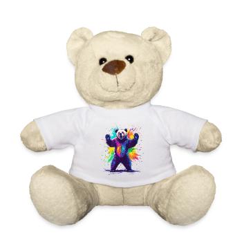 Bear with colorful explosion of color - Teddy Bear - white - Front
