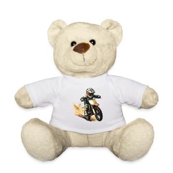 Adrenalinischer Motocross-Helden-Druck - Teddy - Weiß - Vorne