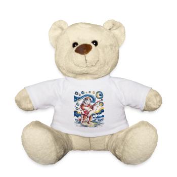 Hund mit Gitarre unter Sternenhimmel - Teddy - Weiß - Vorne