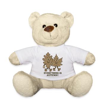 Everything is autumn. Beautiful autumn. Harvest autumn. - Teddy Bear - white - Front